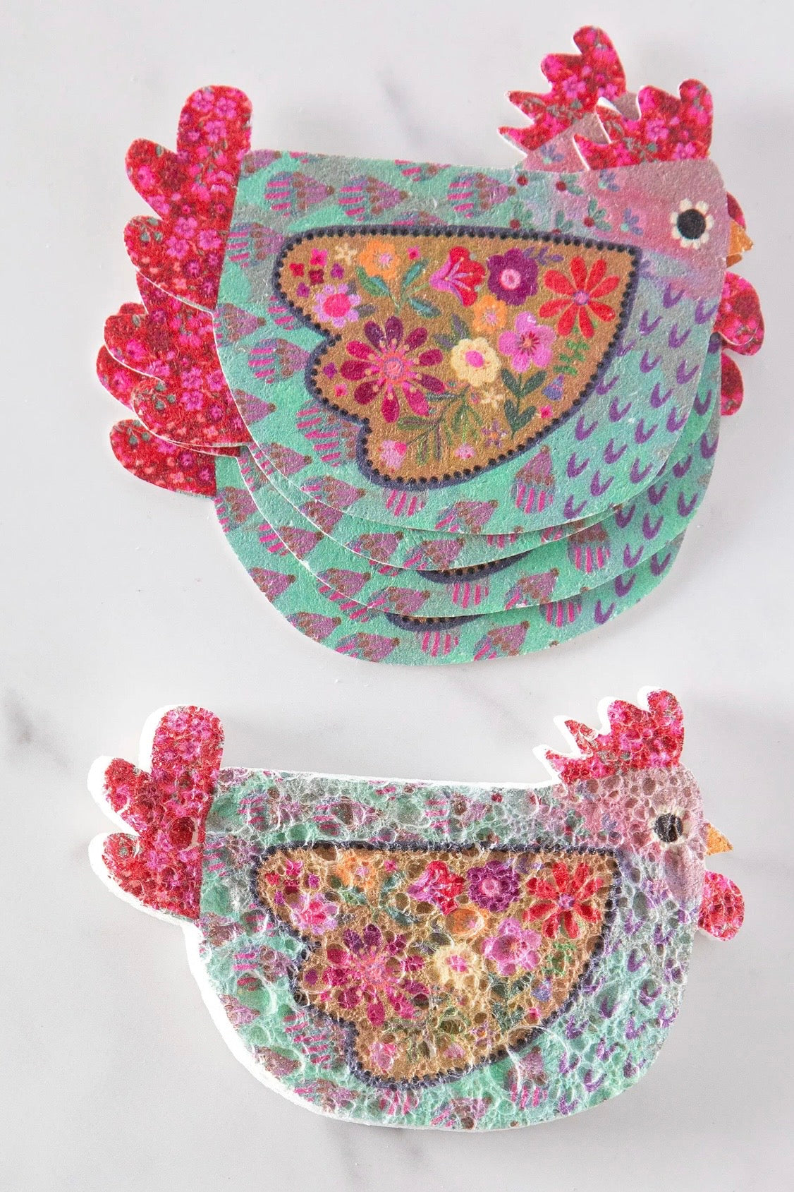 Natural Life Pop Up Sponges Set of 5-Chickens