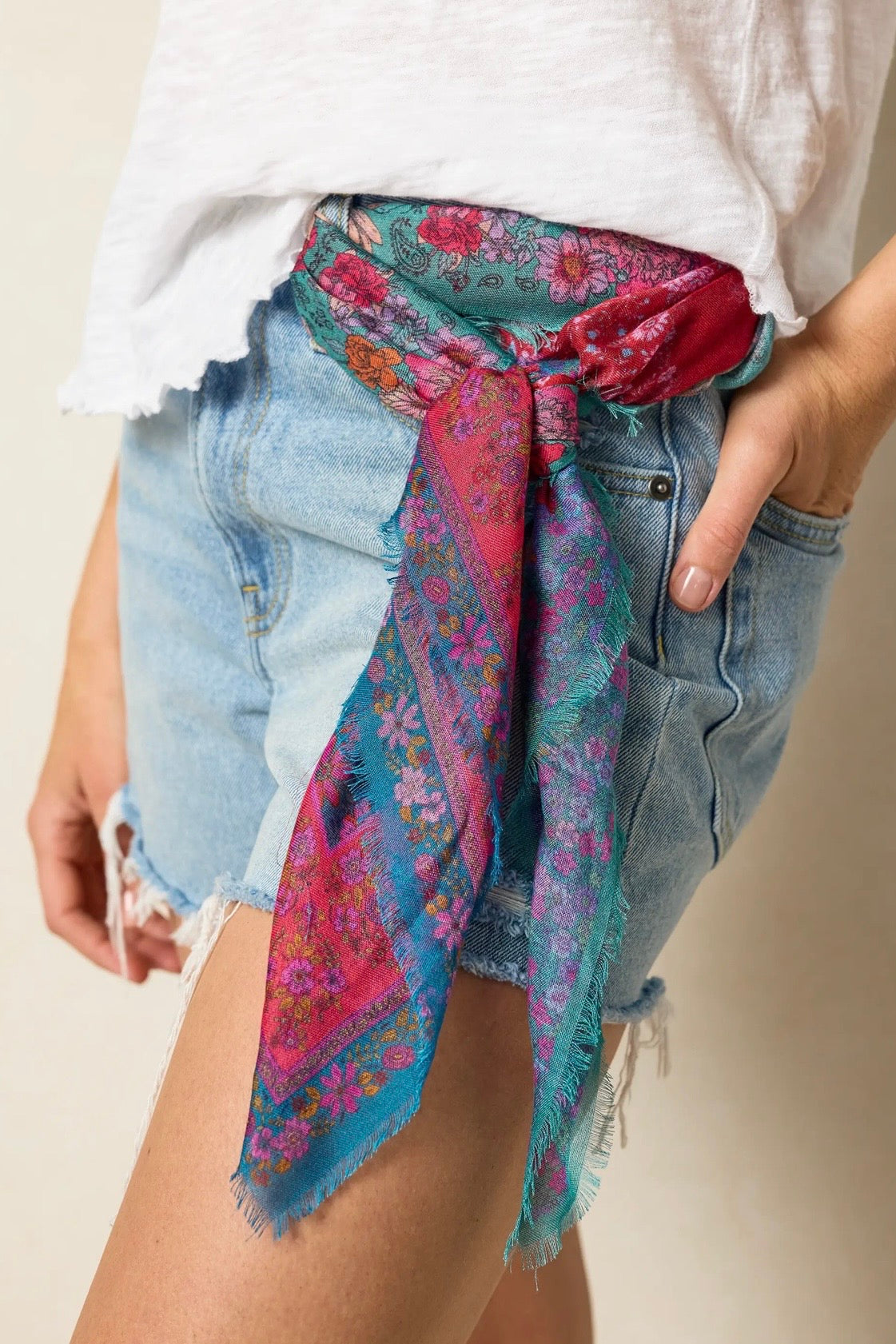 Natural Life Boho Bandana Scarf- Jewel Positano