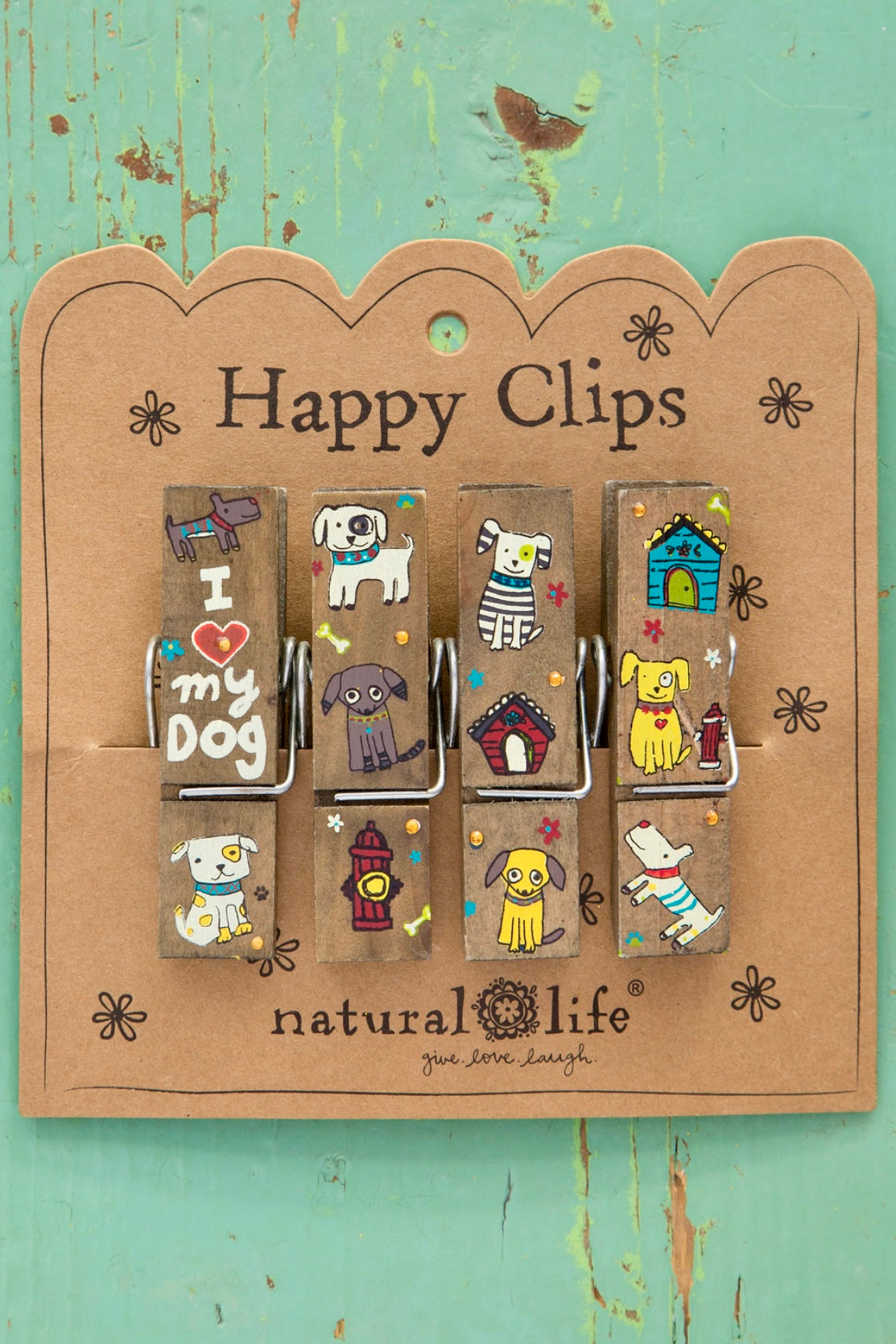 Natural Life Happy Clips- I Love My Dog, Set of 4