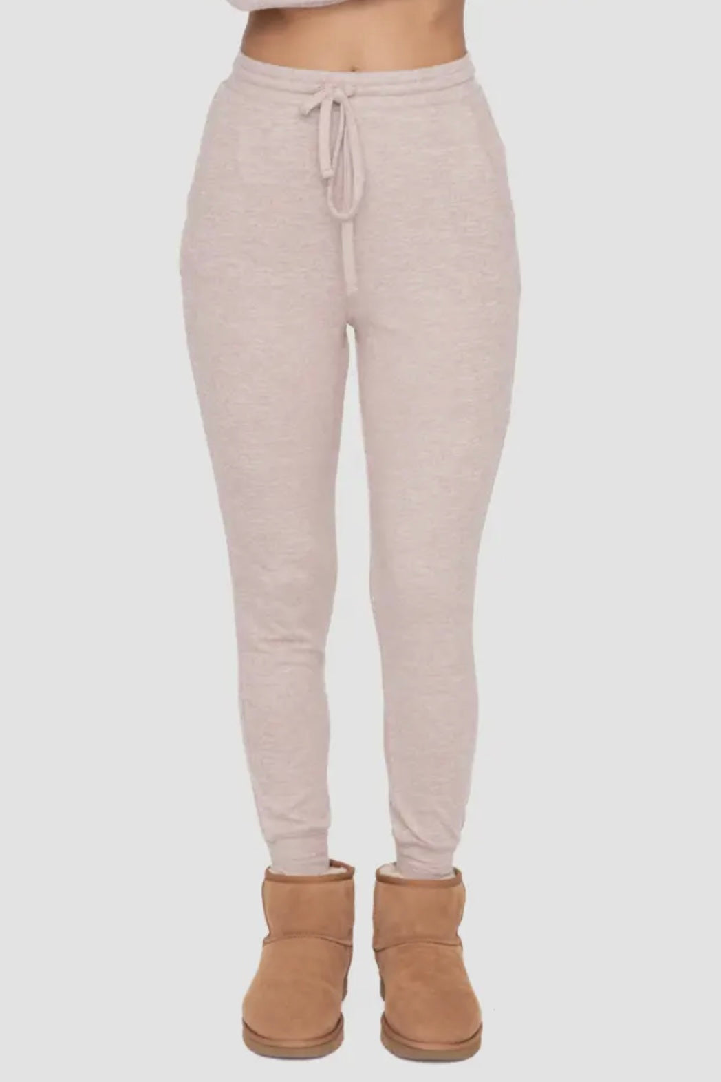 Mocha Brushed Hacci Jogger Pants