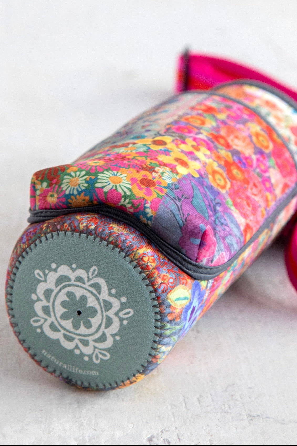 Natural Life Insulated Water Bottle Carrier- Pink Patchwork
