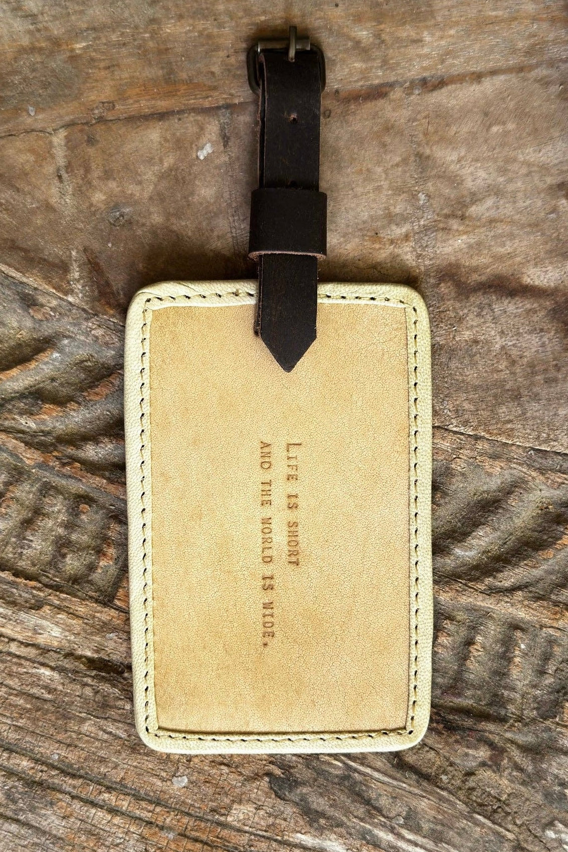 Sugarboo Life Is Short Leather Luggage Tag