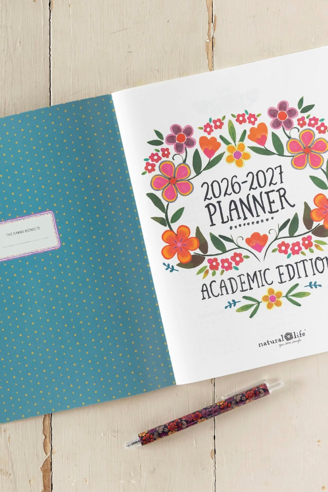 Natural Life Academic Soft Cover Planner- Patchwork