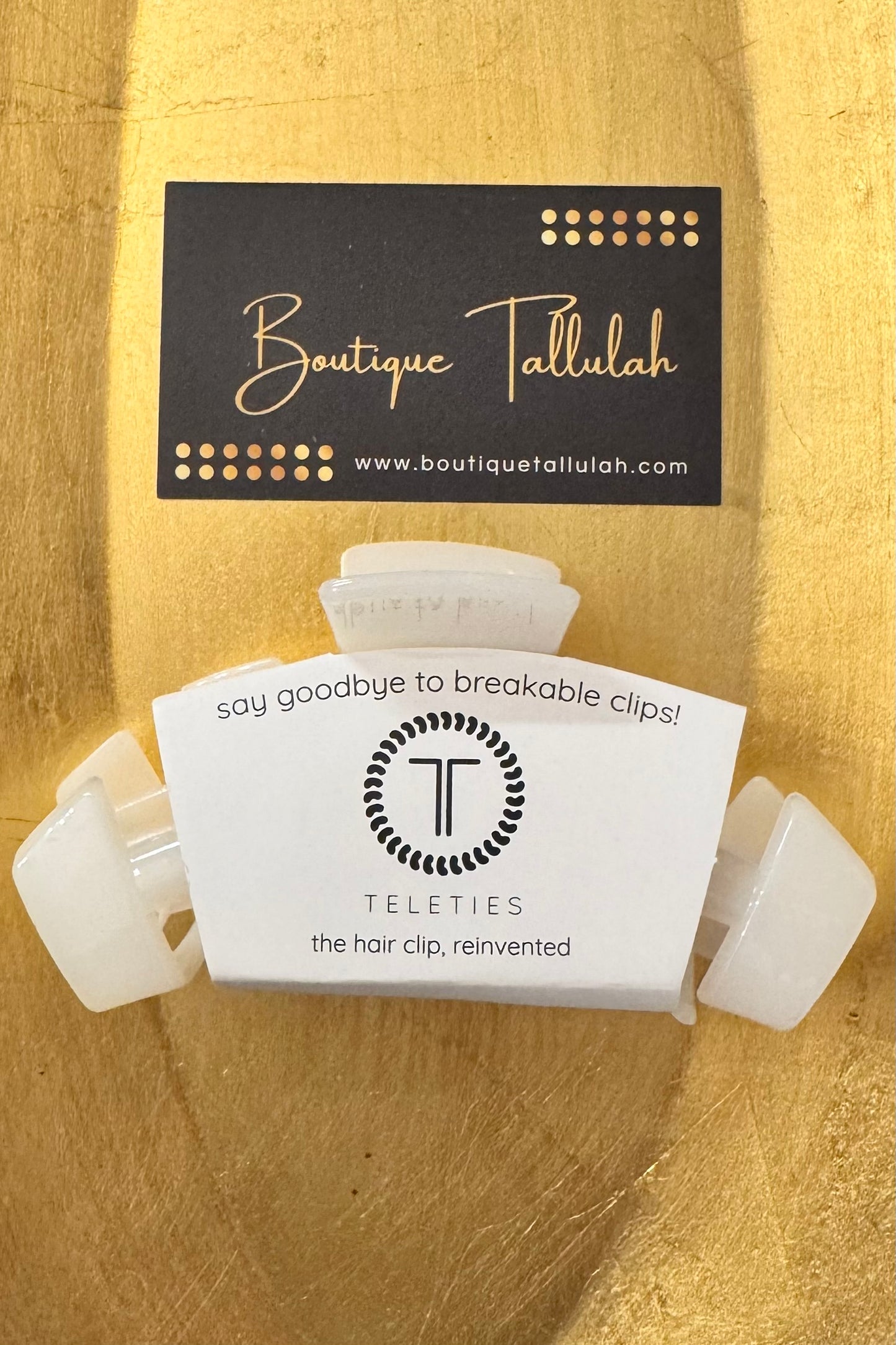Teleties Classic Coconut White Claw Hair Clip