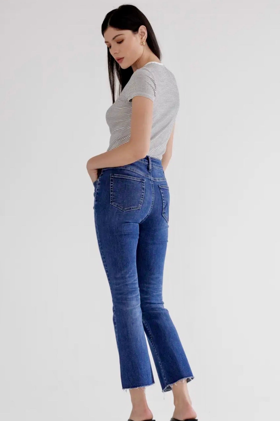 Mica Denim High-Rise Crop Bootcut Tummy Tuck Jean- 27" Inseam