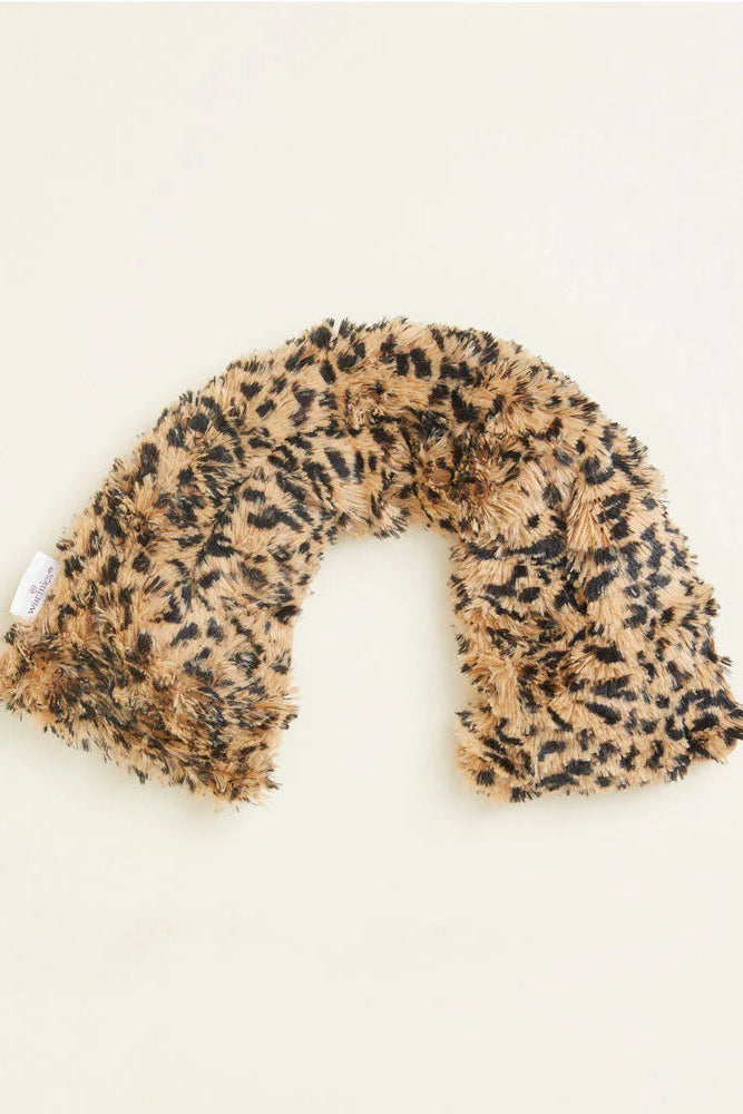 Leopard print neck wrap on a white background