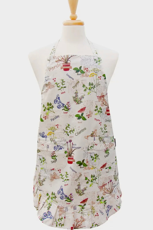 Garden Fresh Herbs Ruffle Apron by Two Lumps of Sugar