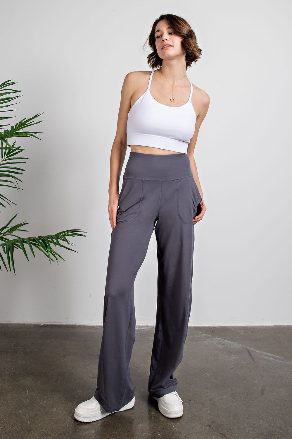 Rae Mode Smoky Gray Butter Soft Straight Leg Yoga Pants