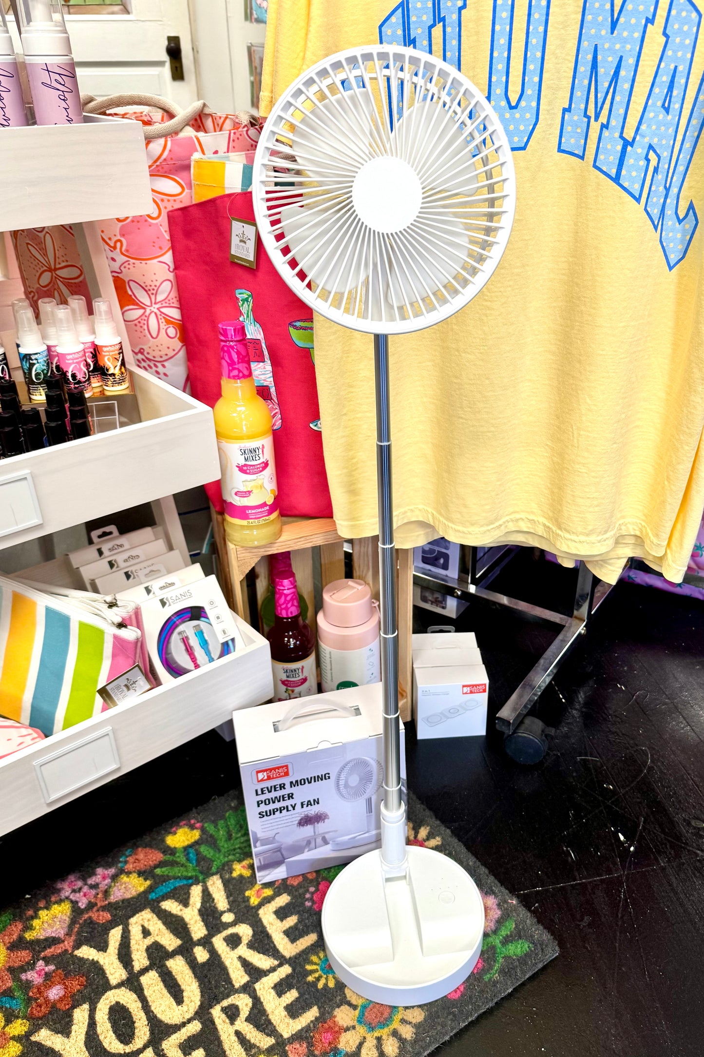 Sanis Rechargeable Telescoping Flip Fan