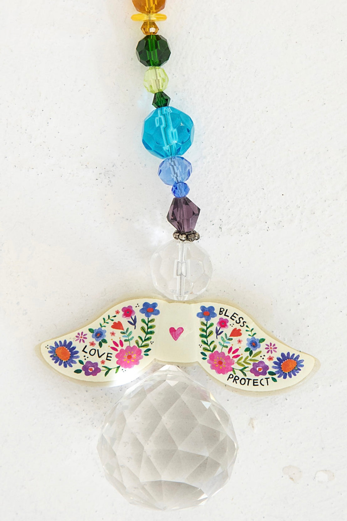 Natural Life Sun Catcher Car Charm- Angel Rainbow