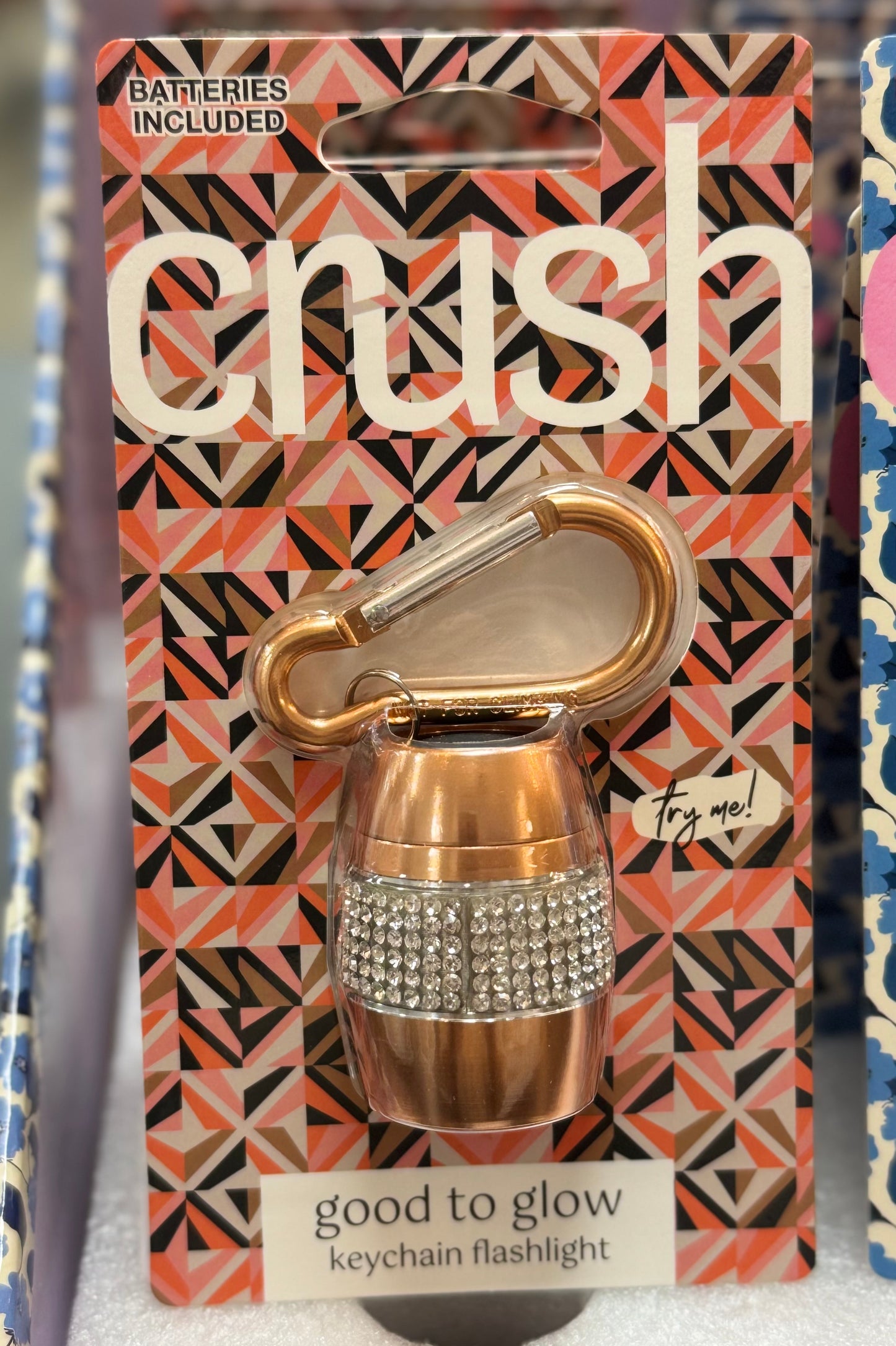 Good To Glow Rhinestone Keychain Flashlight by Crush