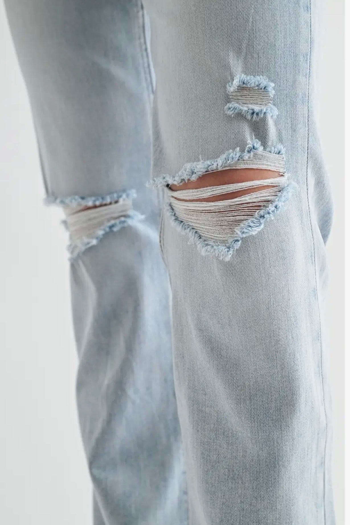 Mica Light Denim Mid-Rise Tummy Tuck Distressed Jean- 31" Inseam