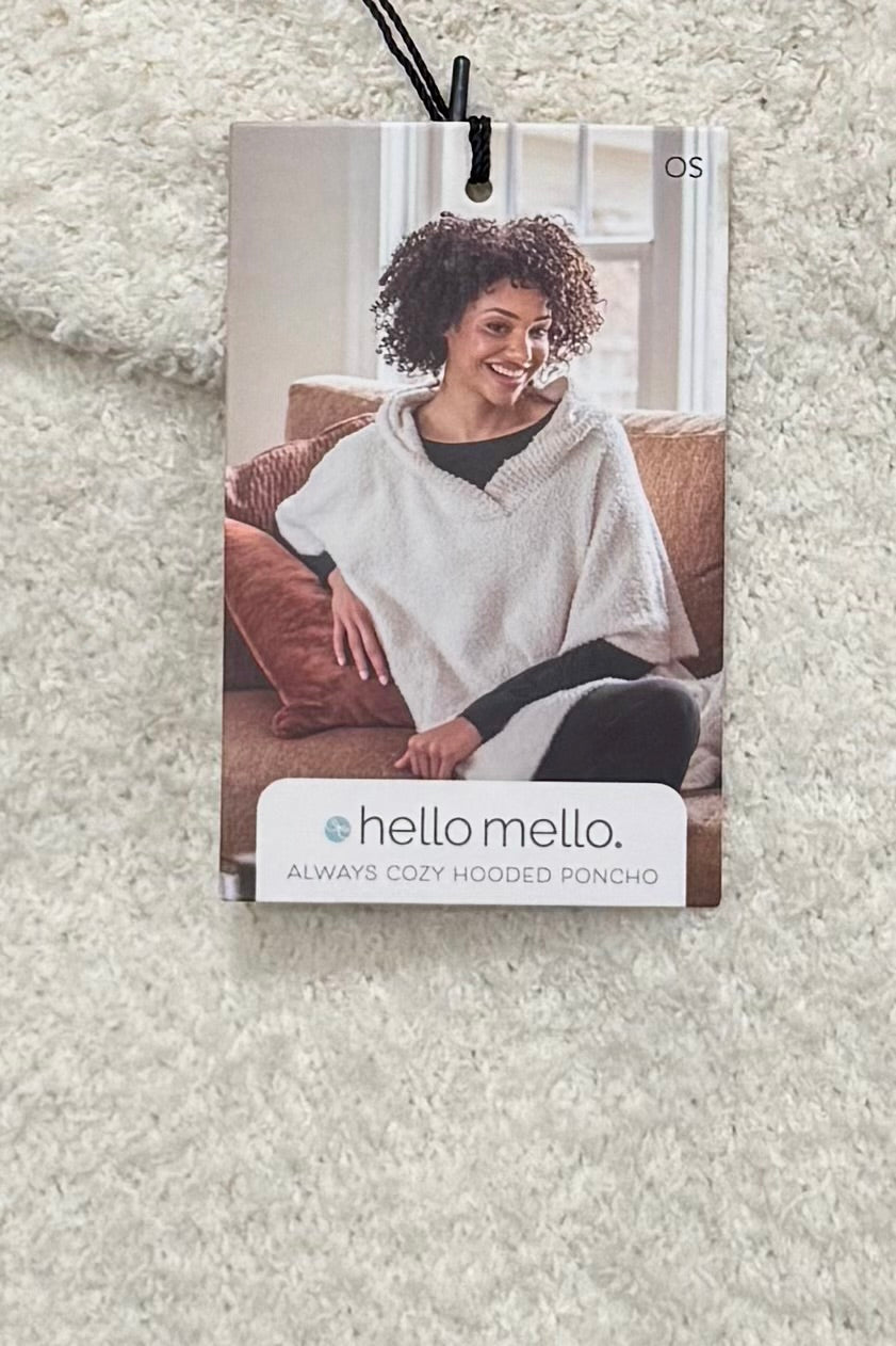 Hello Mello Always Cozy Poncho in Cream