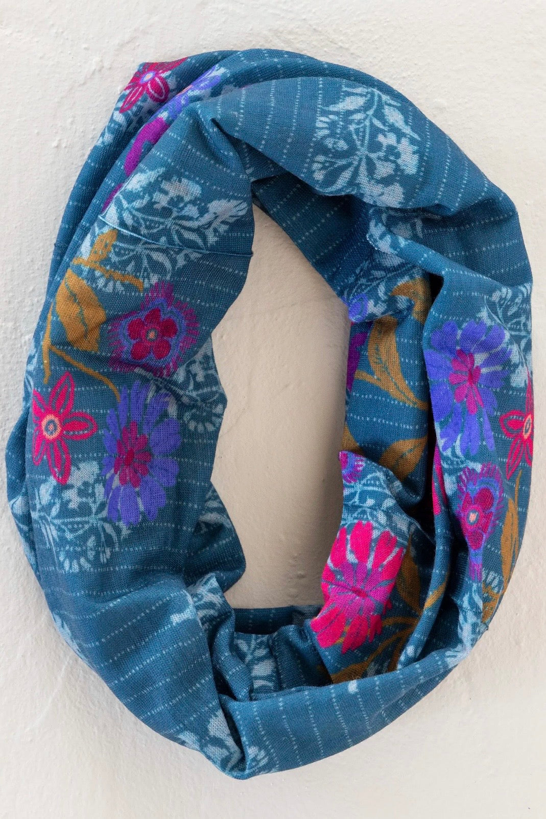 Natural Life Boho Bandeau Headband in Block Stamp Indigo