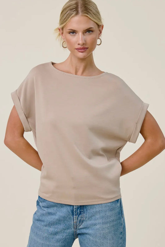 Charlotte Avery Coco Cuff Sleeve Dolman Scuba Top