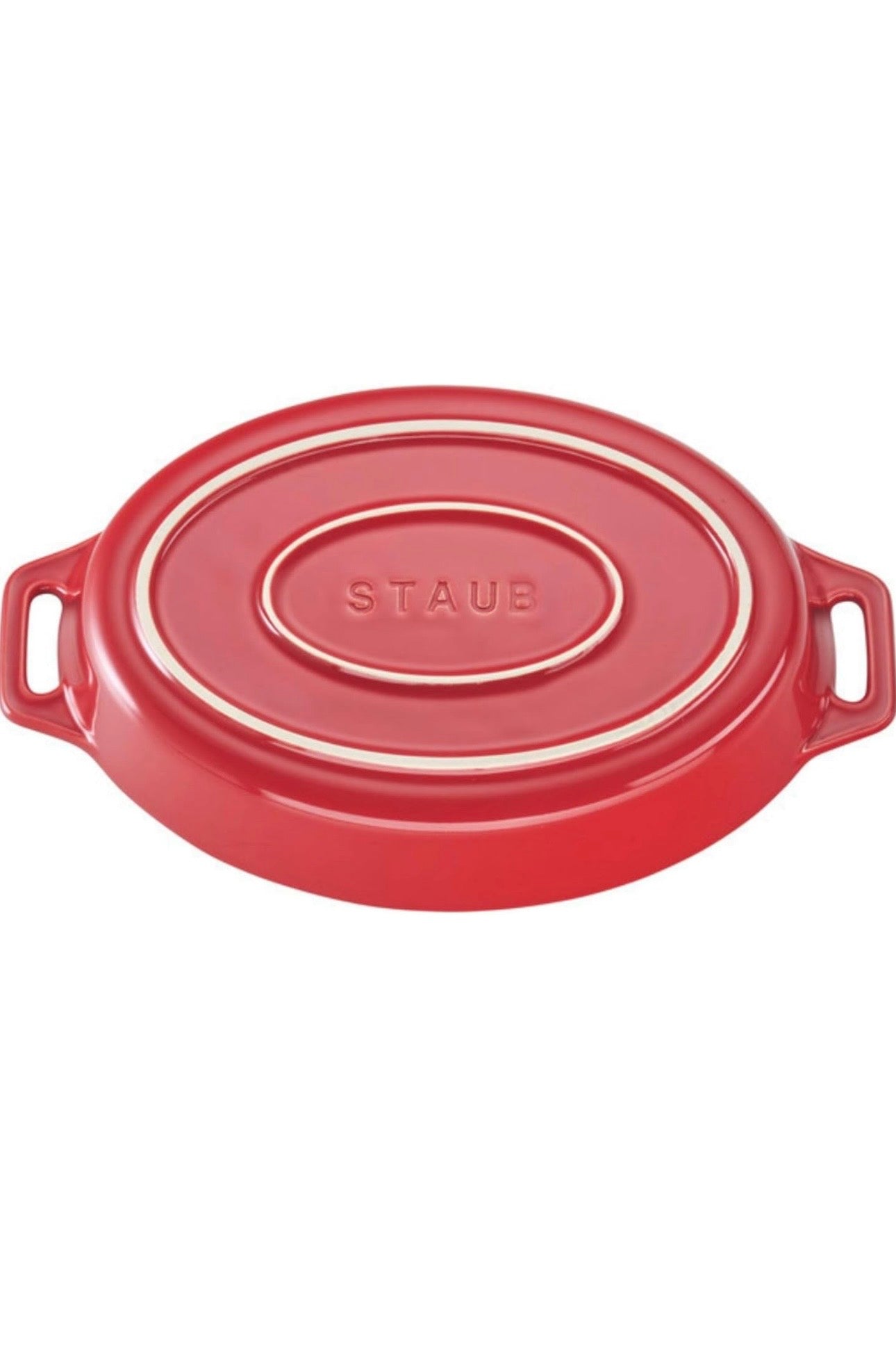 Staub Stoneware 9-inch Oval Baking Dish, Cherry Red