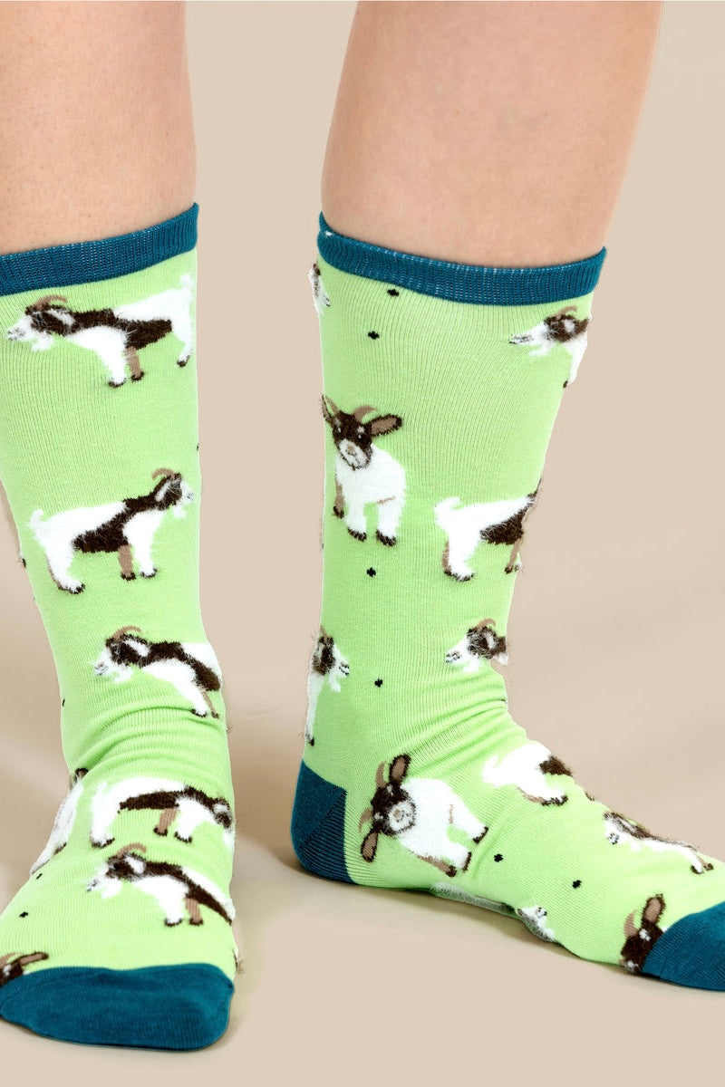 Pavillion Pets Goats Crew Socks
