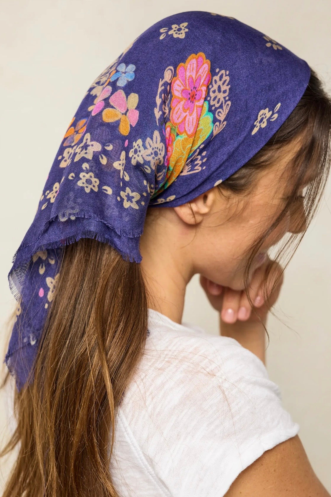 Natural Life Boho Bandana Scarf- Tropic Bandana Navy