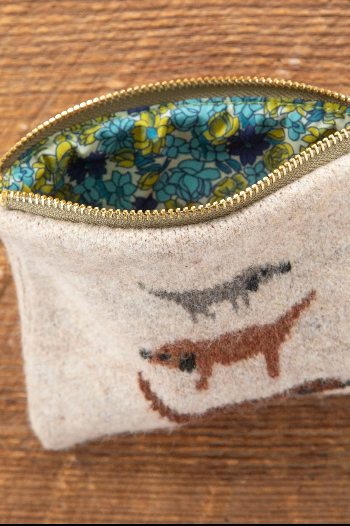 Natural Life Intarsia Sweater Pouch - Dog
