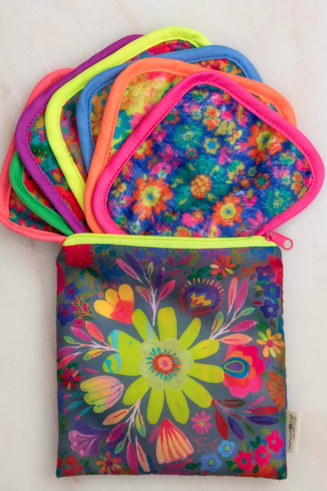 Natural Life Mini Make Up Removing Cloth Set of 7- Floral