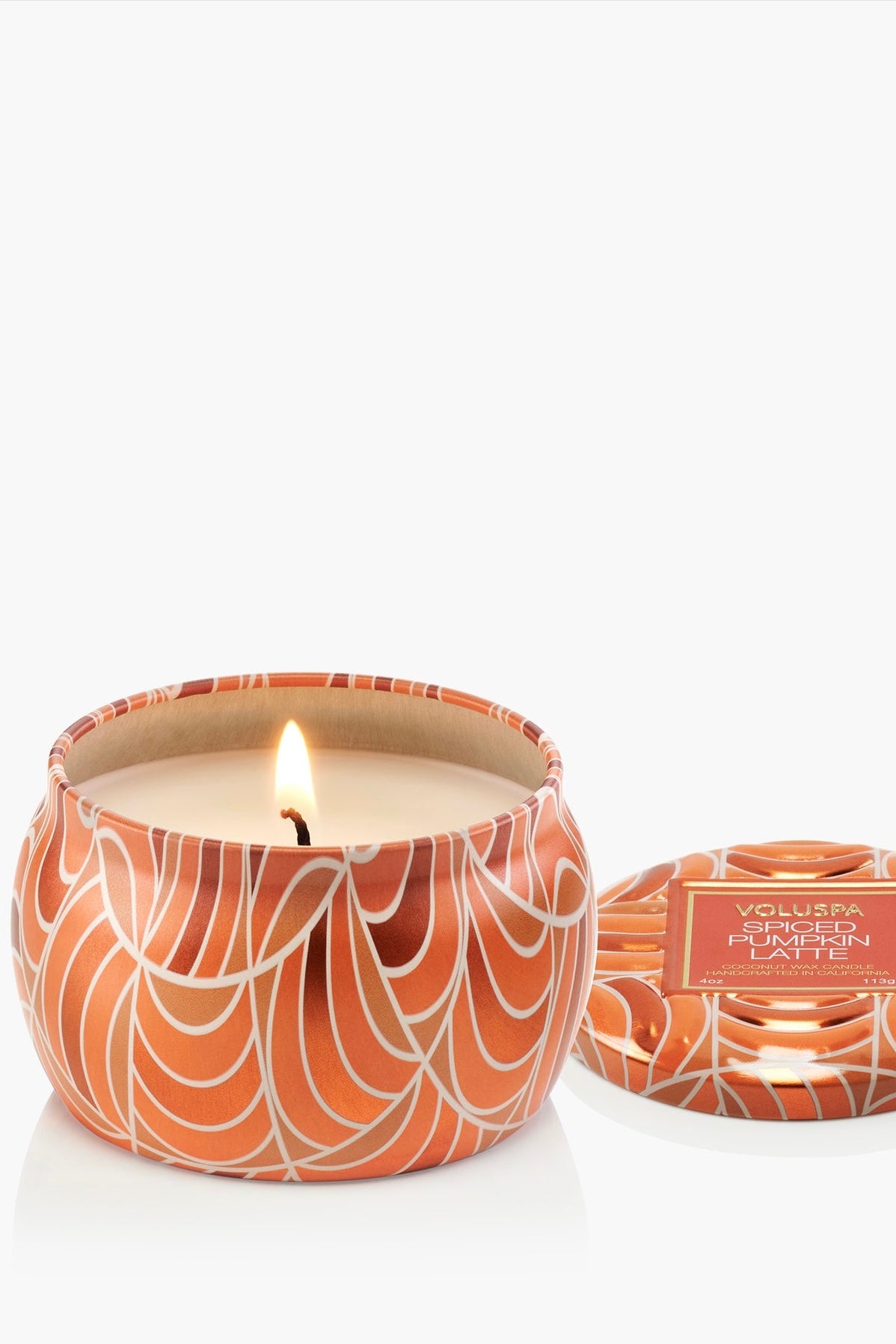 Voluspa Spiced Pumpkin Latte 4 oz Mini Tin Candle