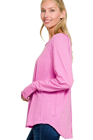 Mauve Raglan Long Sleeve Thumbhole Top