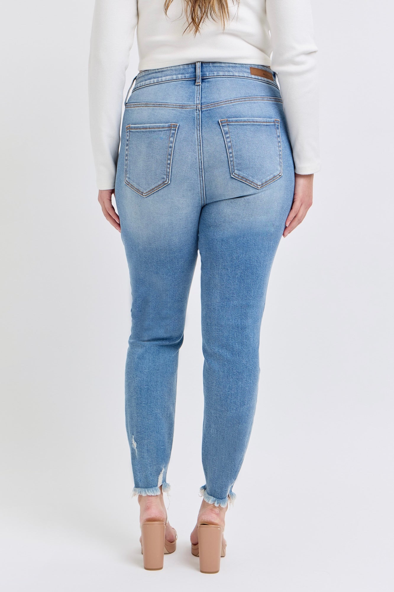 Cello Plus High Rise Ankle Skinny with Frayed Hem