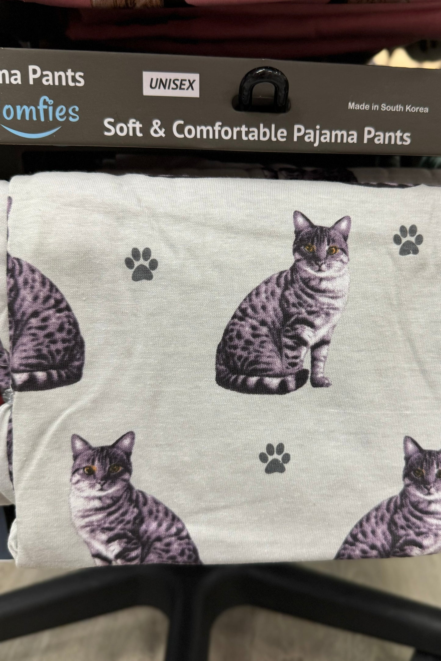 E and S Pets Pajama Pants silver tabby cat