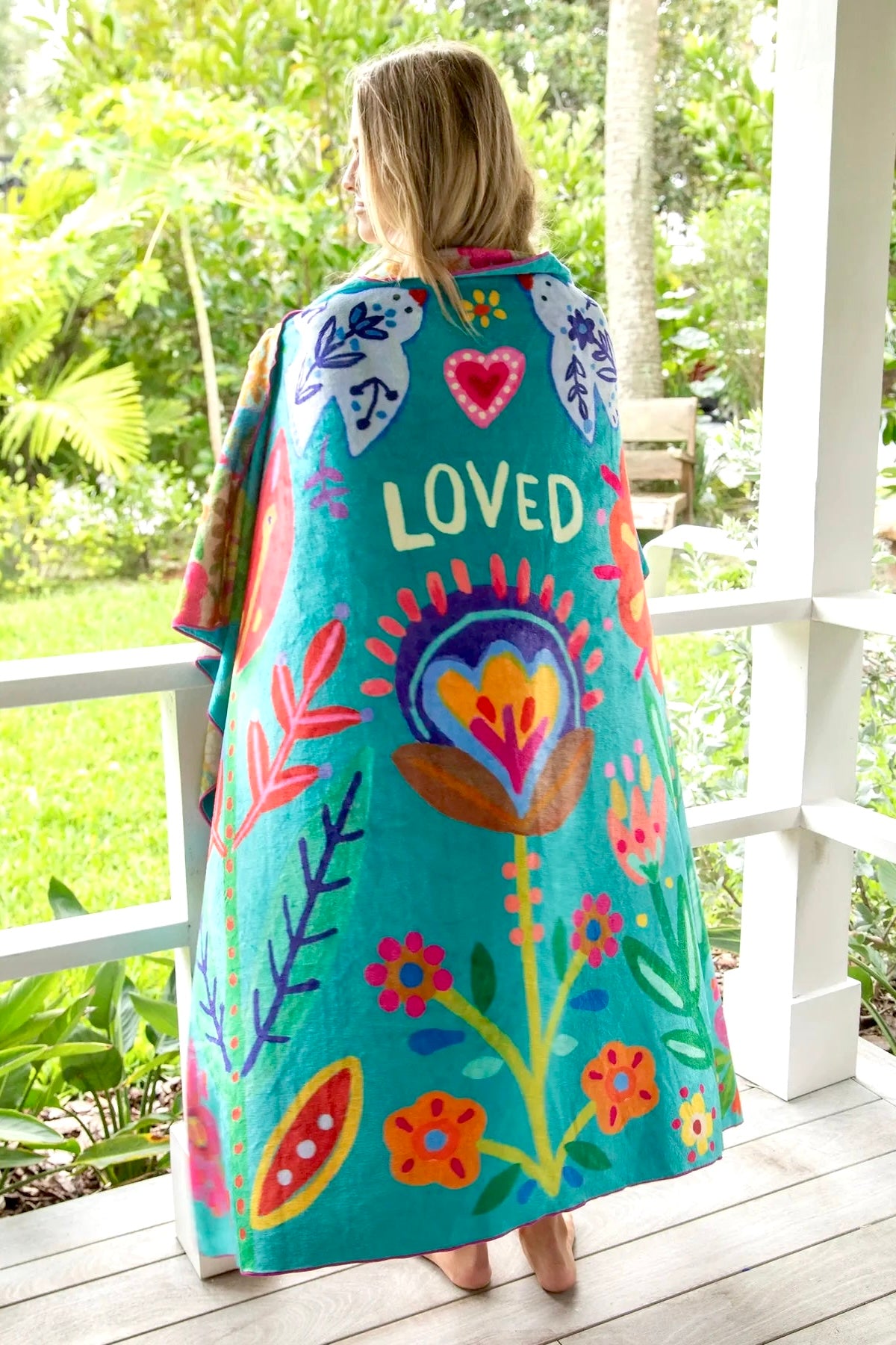Natural Life Double Sided Cozy Throw Blanket- Loved
