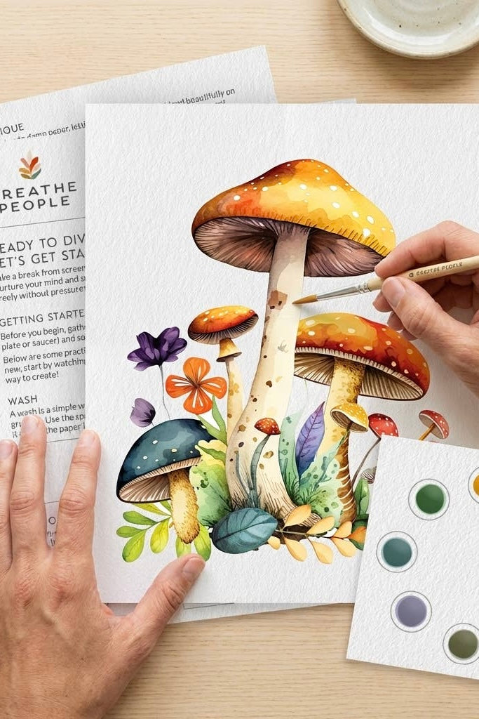Breathe People Mushrooms All-In-One Watercolor Kit