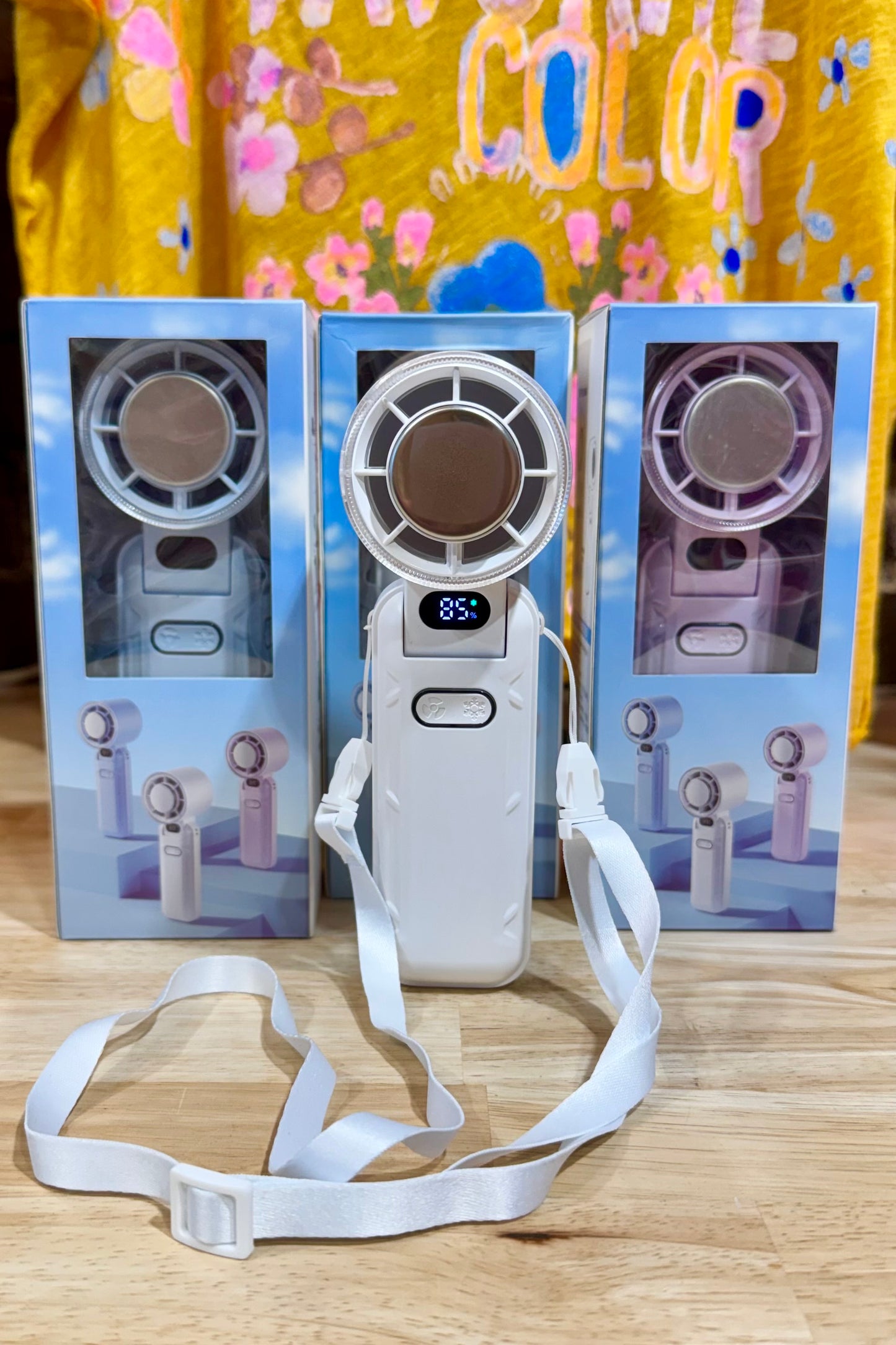 Sanis High Flow Rechargeable Handheld Fan with Cool Touch Center- 3600mAh
