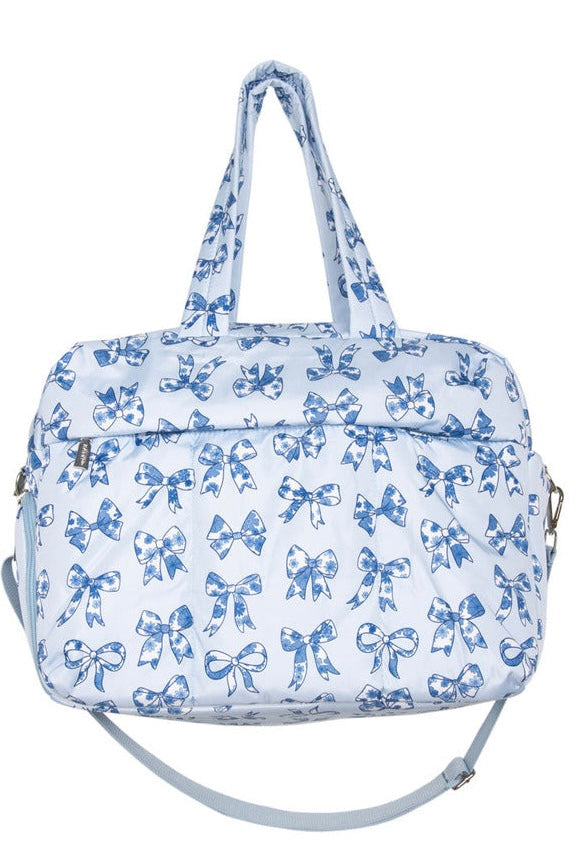 Katydid Blue Chinoserie Coquette Bows Weekender Bag