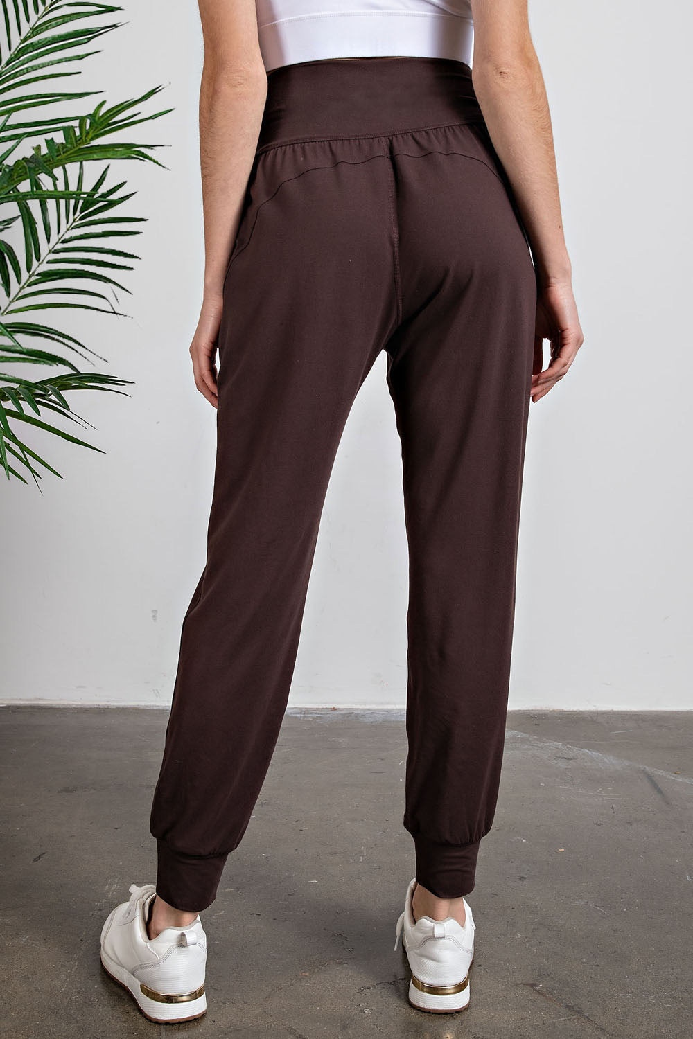 Espresso Brown Butter Soft High Waist Jogger Pants with Pockets