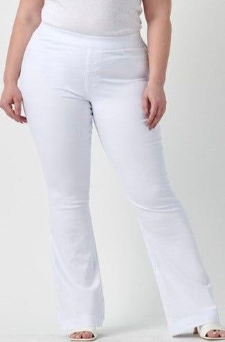 Cello Plus White Ultra Stretchy Pull On Flare Jegging