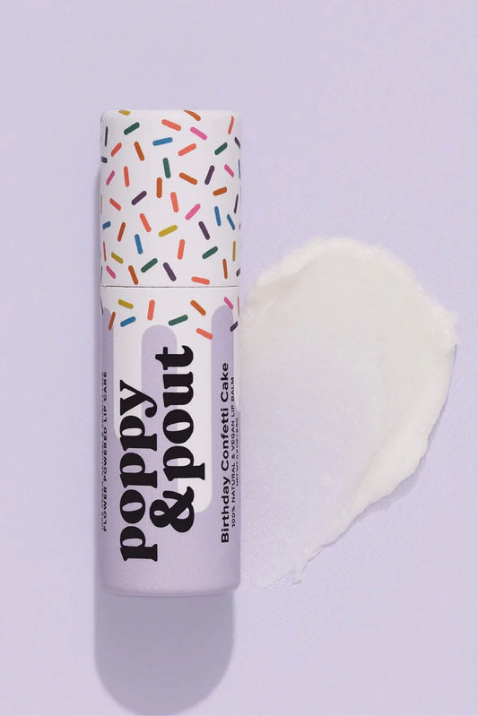 Poppy & Pout Birthday Confetti Cake Premium Organic Lip Balm