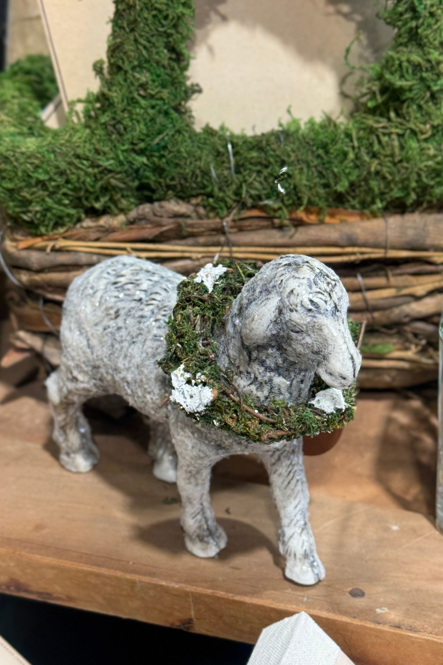 Glitter Sheep with Wreath