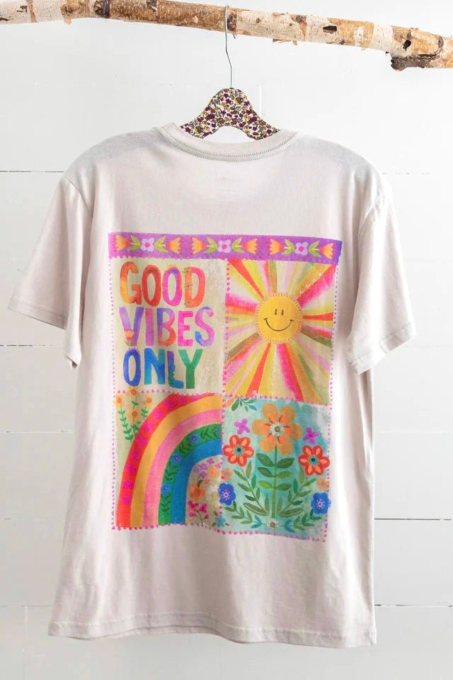 Natural Life Comfy Tee Shirt- Good Vibes Only