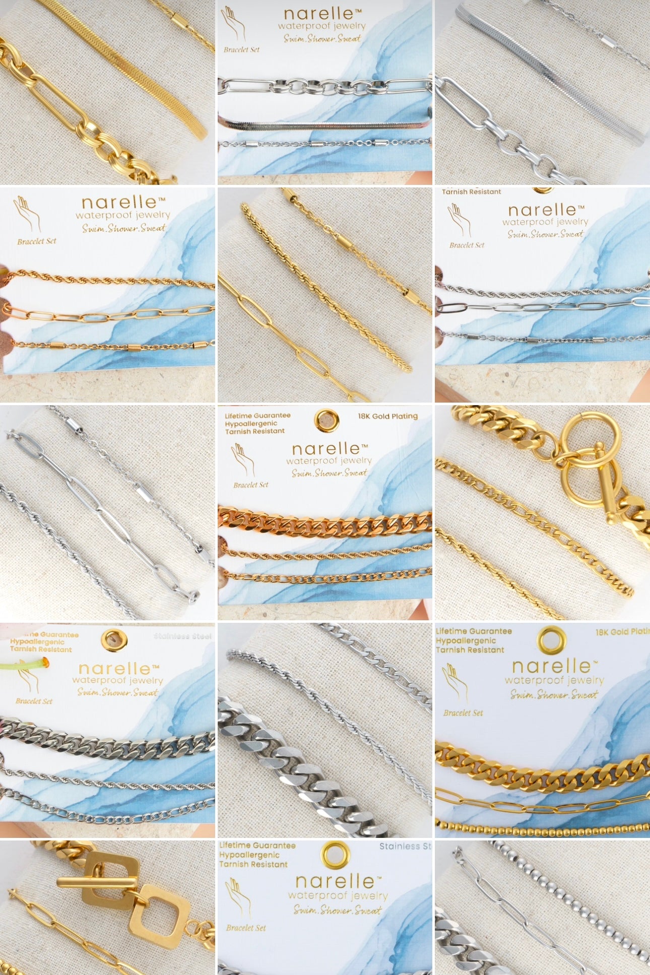 Narelle Waterproof Jewelry- Bracelet Trio Collection