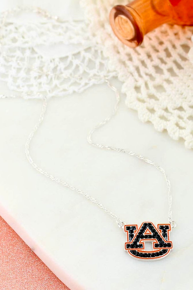 Auburn Crystal Logo Necklace