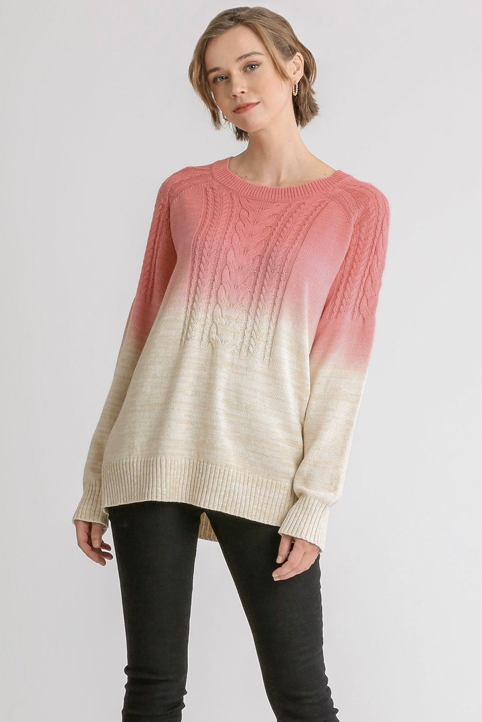 SALE! $24.99 Umgee Berry Ombré Cableknit Sweater- reg. $33.99