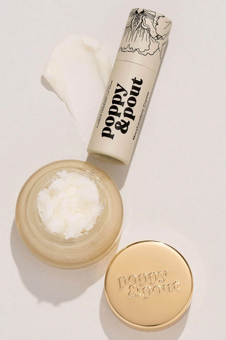 Poppy & Pout Marshmallow Creme Premium Organic Lip Care Duo (Balm + Scrub)