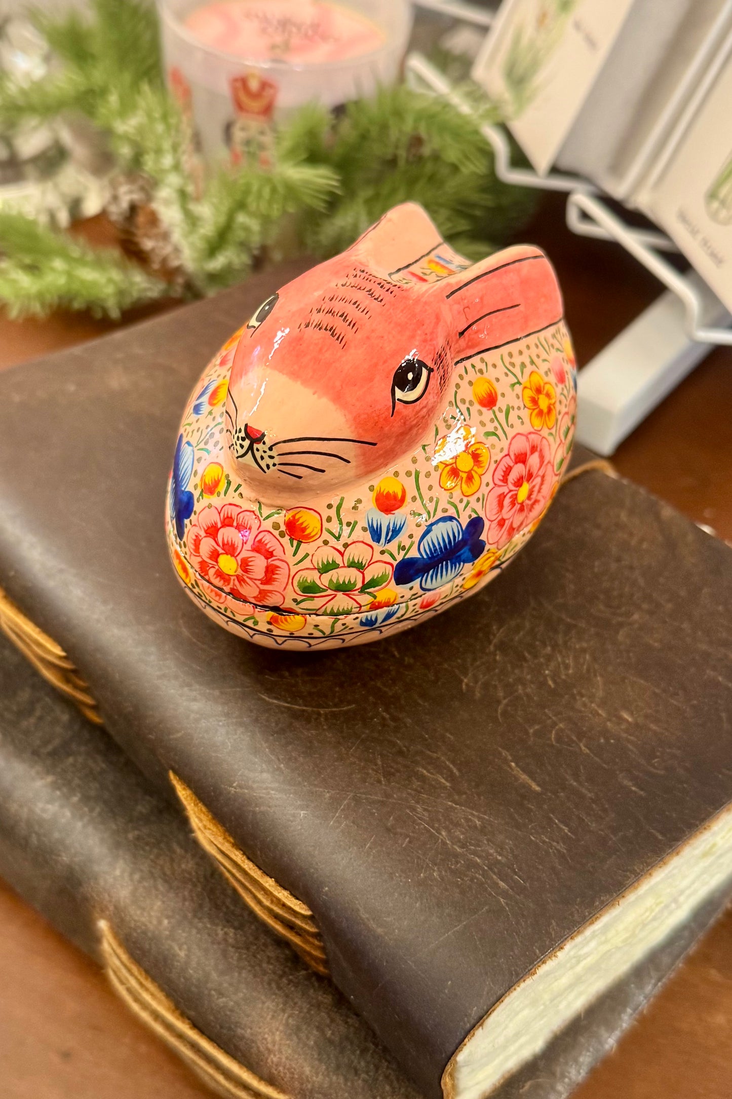 Handpainted Pink Bunny Box