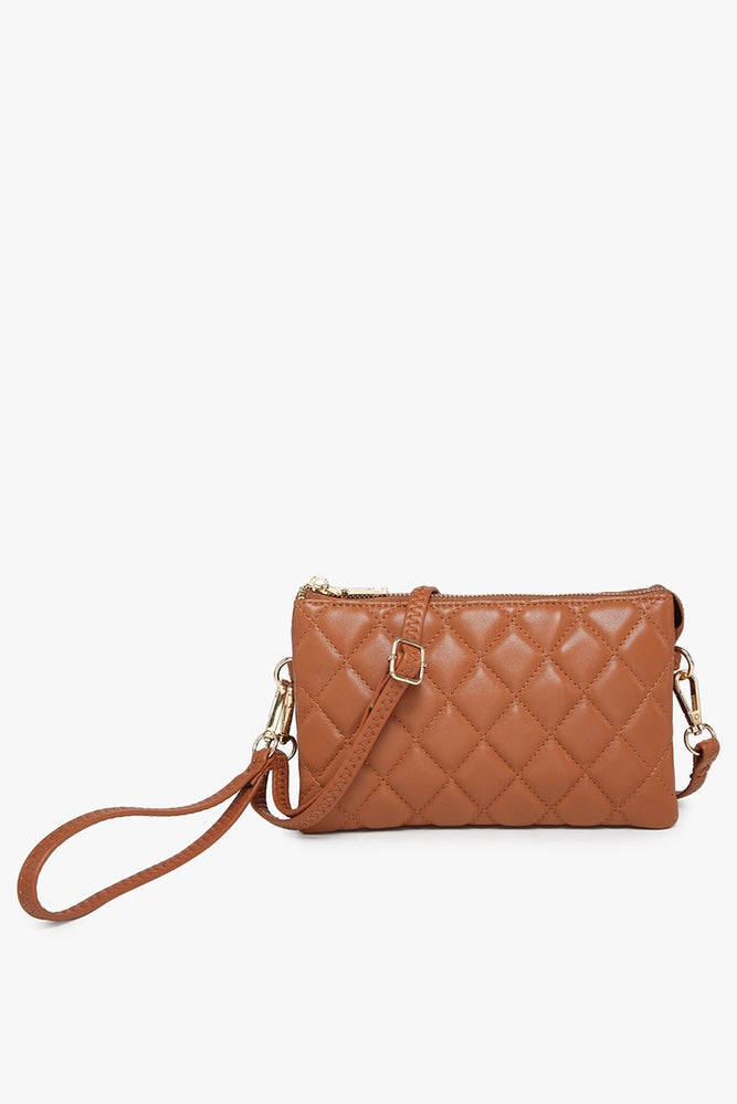 Jen & Co Riley Vegan Leather Wristlet / Crossbody (Choose Brown or Tan)