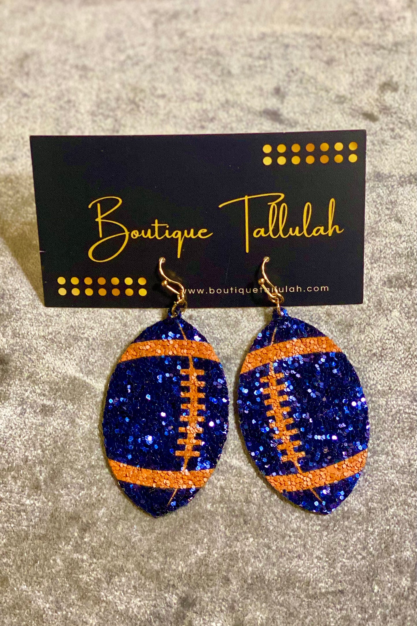 Auburn Sparkle Football Earrings