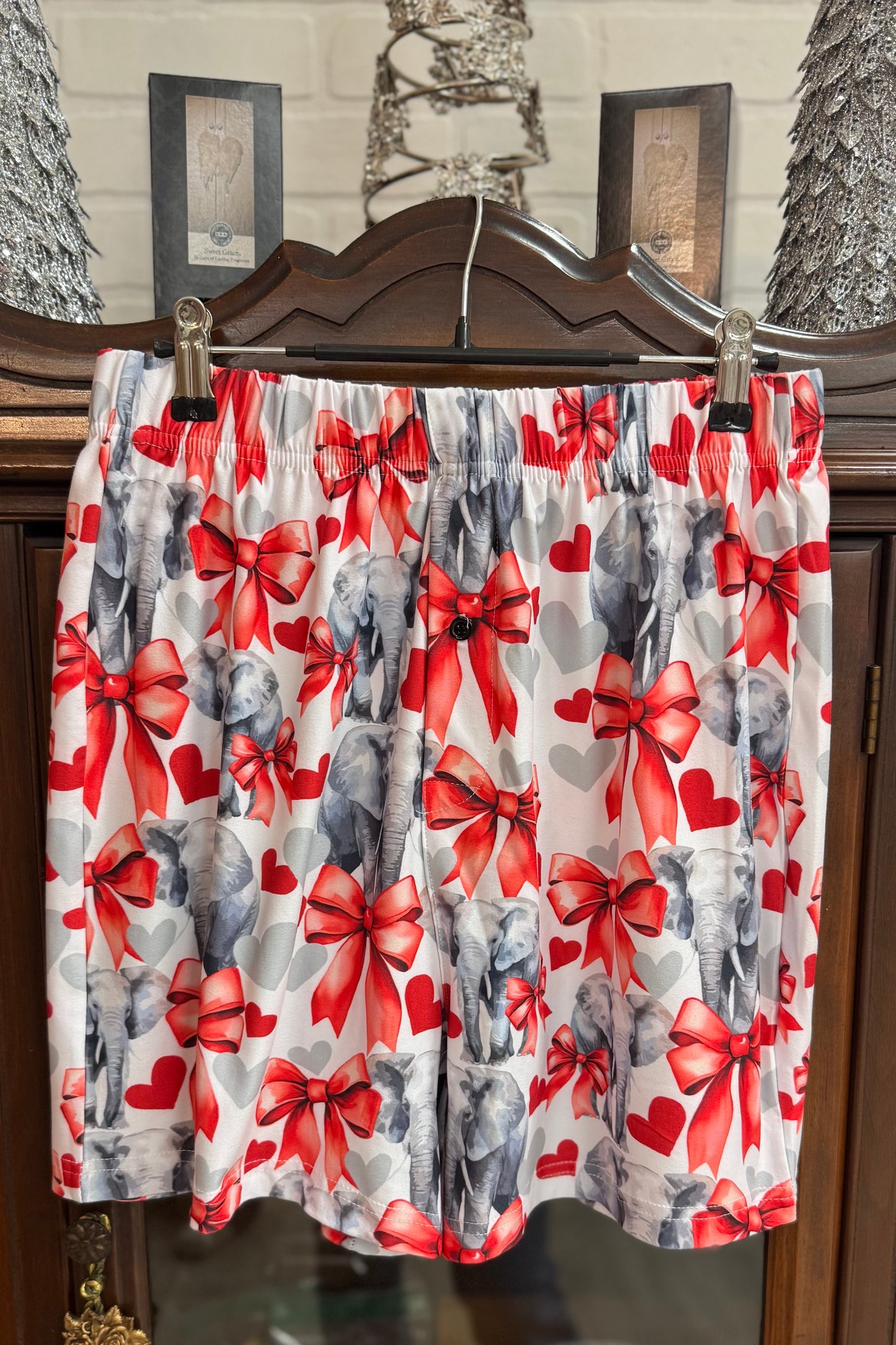 Elephants & Bows Lounge Shorts by Brief Insanity