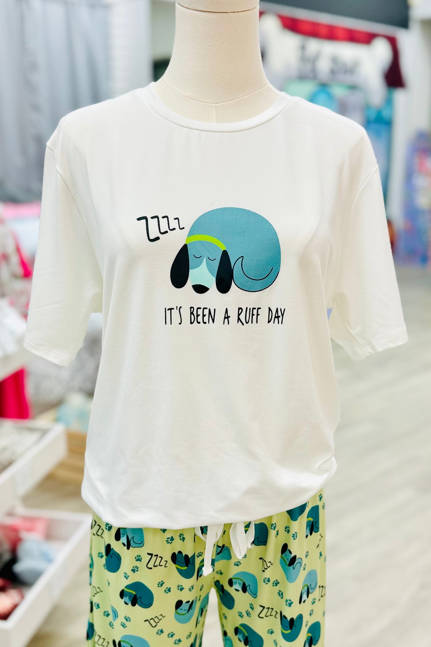 Ruff Day Unisex White Dog Tshirt - Pawsome Pals Collection