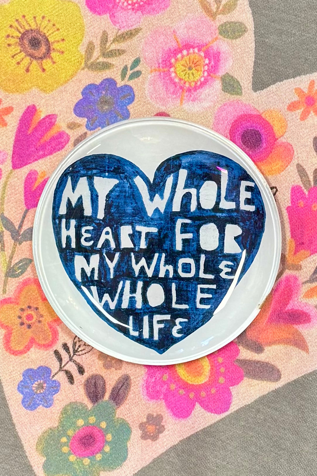 My Whole Heart Round Decoupage Plate by Sugarboo