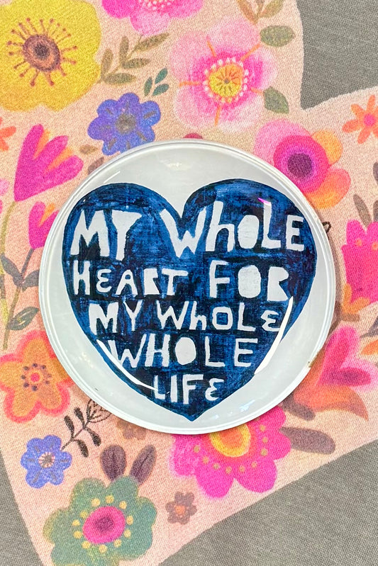 My Whole Heart Round Decoupage Plate by Sugarboo