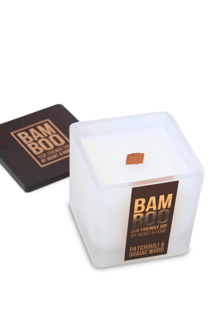 Bamboo Eco-Friendly Soy Candle- Patchouli & Guaiac Wood- Small