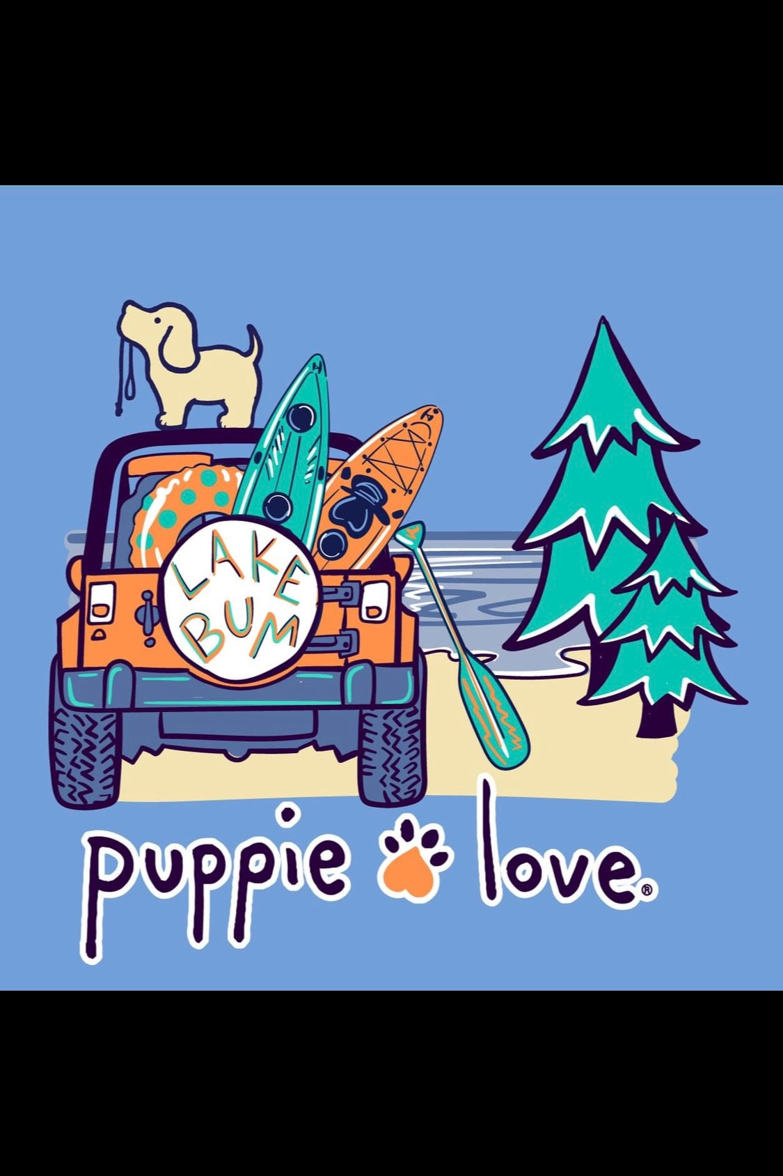 HOLIDAY SALE Puppie Love Lake Life Pup Tee Shirt- reg. $19.99